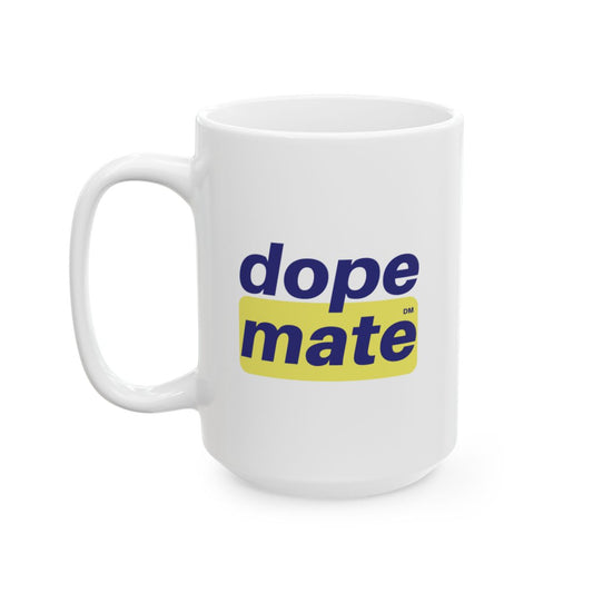 White Ceramic Mug 15oz DOPEMATE